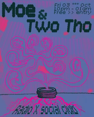 Amici di Radio X, questo Venerdì due amici oltremare passano a trovarci per un set bello grasso in diretta sui 96.8 fm e in streaming worldwide 

siamo felici di presentare Moe & Two Thou

Moe è un giramondo sudanese, DJ, conduttore radiofonico e organizzatore di comunità i cui set trasmettono la gioia, l’amore e l’unione della pista da ballo. Con radici in progetti come Endless Groove, Black Is..., Wild Combination e la serie di mix VIBRATIO)))NS, Moe propone selezioni soulful e fluide dal punto di vista del genere che celebrano la connessione e l’energia collettiva.

Two Thou è un produttore, DJ e designer sardo che collega la Sardegna, Berlino e New York attraverso le sue esplorazioni cross-genere. Con pubblicazioni su Uzuri di Lakuti, Dailysession NYC, Slow Motion, il progetto jazz ibrido Oraculu su Division81 Chicago e la sua etichetta Gifted Culture Records, porta profondità e futurismo sulla pista da ballo. Two Thou ha suonato al Tresor Globus e al Public Records, e ha tenuto spettacoli al The Lot Radio e al Refuge Worldwide.

Trad:

Friends of Radio X, this Friday two Pal from overseas are coming to visit us for a oily live set on 96.8 FM and streaming worldwide. 

We are happy to present Moe & Two Thou.

Moe is a Sudanese globetrotter, DJ, radio host and community organiser whose sets channel the joy, love and togetherness of the dancefloor. Rooted in projects like Endless Groove, Black Is..., Wild Combination and the VIBRATIO)))NS mix series, Moe brings soulful, genre-fluid selections that celebrate connection and collective energy.

Two Thou is a Sardinian producer, DJ and designer connecting Sardinia, Berlin and New York through his cross-genre explorations. With releases on Lakuti’s Uzuri, Dailysession NYC, Slow Motion, the hybrid jazz project Oraculu on Division81 Chicago, and his own Gifted Culture Records, he brings depth and futurism to the floor. Two Thou has played at Tresor Globus and Public Records, and had shows at The Lot Radio and Refuge Worldwide.